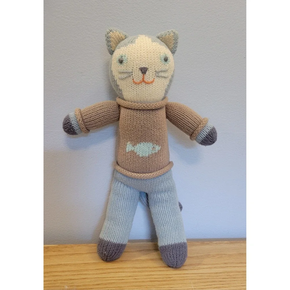 Blabla Kids Sardine the Cat Knit Plush Doll 13.5